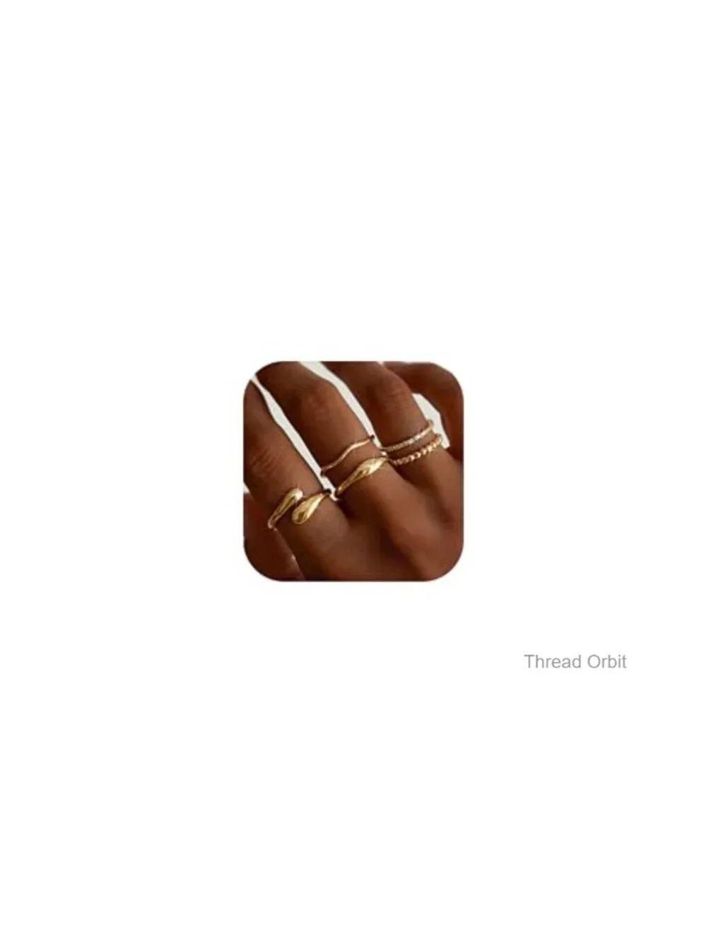 14K Gold Plated Stackable Rings Set Cubic Zirconia Non Tarnish Thumb Rings